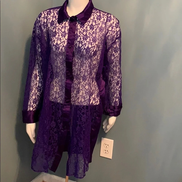 Victoria’s Secret Vintage Purple Lace Nightshirt S - Picture 1 of 5